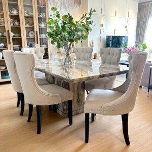 6 seater marble dinning set