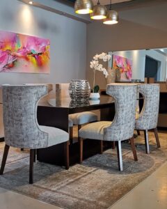 Luxurious silver ivory 8 seater dinning set