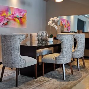 Luxurious silver ivory 8 seater dinning set