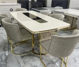 Marble gold dinning set