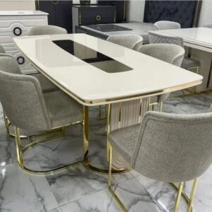 Marble gold dinning set