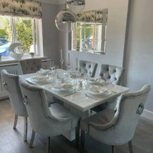 6 seater marble dinning set