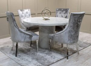 Solid round marble dinning table