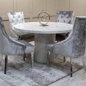 Solid round marble dinning table