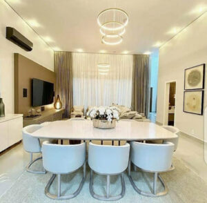 Gold 8 seater marble dinning set