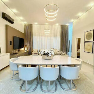 Gold 8 seater marble dinning set